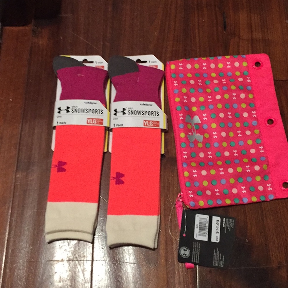 Under armor socks and pencil case